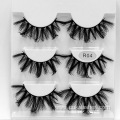 3 pairs natural lashes thick strips false eyelashes